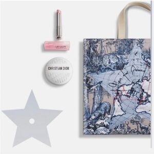 Dior Around the World Raffia Tote Set. Includes Le Baum & LipGlow New SEALED GWP